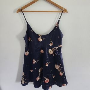 Vintage The Lingerie Collection Navy Floral Nightie Size Medium